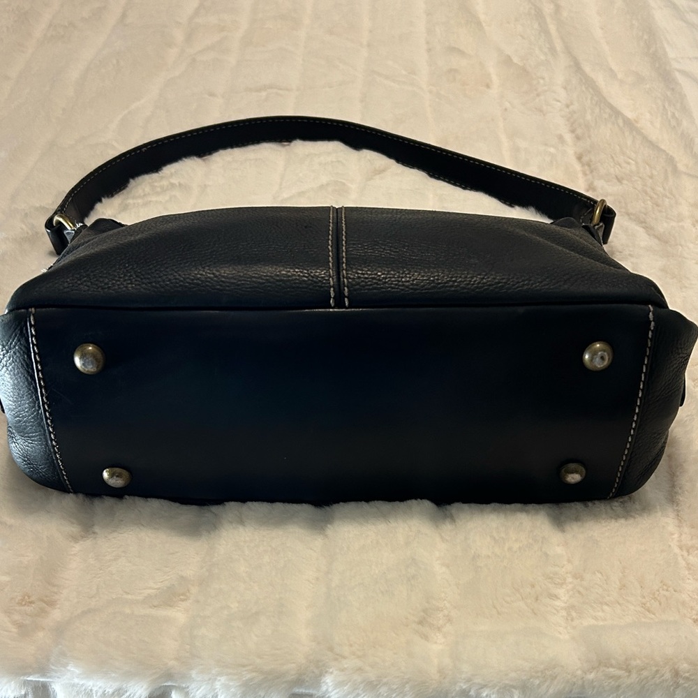 Vintage Fossil Black Pebbled Leather Shoulder Bag #75082 - Picture 3 of 14